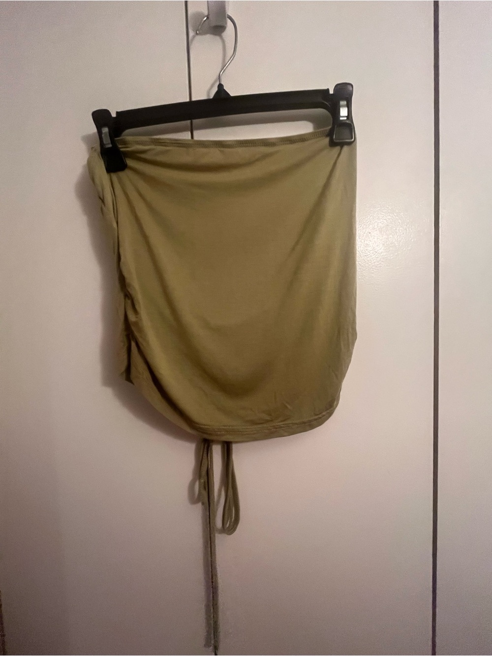 SHEIN Olive Drawstring Ruched Top. Cropped. S. Boho. Fairy. Festival.